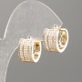 Náušnice Xuping pozlacené 18K se bílými krystaly, průměr 14×8 mm+