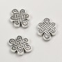 Kovová korálková vložka, rozměry 17×13×3 mm, balení 20 g, 11 ks ±, barva kovu 'stříbrná'