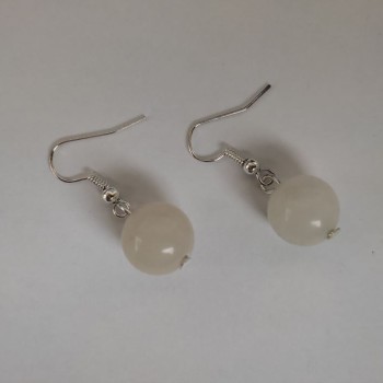 Náušnice Horský křišťál (umělý akryl), průměr 12 mm, délka 33 mm