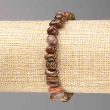 Браслет з каменю Яшма асорті галтівка, діаметр 8х10мм+- на резинці, довжина 18см+