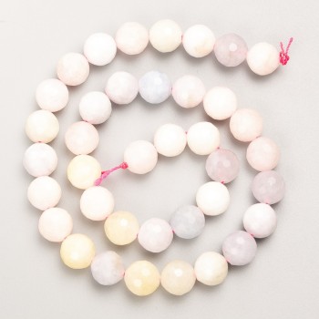 Korálky Morganitu – přírodní kámen, brusovaná kulička na niti, průměr 10 mm (+/-), délka 39 cm