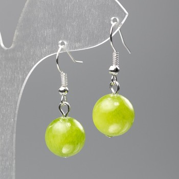 Náušnice Onyx z umělého akrylu – hladká kulička, průměr 12,5 mm, délka 3,5 cm