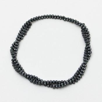 Korálky z hematitu «Květina», průměr 4×3 mm, délka 41 cm na vlascu