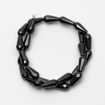 Hematitové korálky, multifacetní, průměr 8×17 mm ±, délka 40 cm ±, na niti