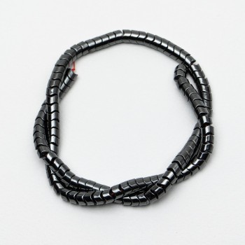 Korálky z hematitu zigzag, průměr 6×4 mm, délka 39 cm ±, na niti