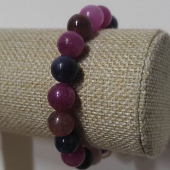 Náramek z umělých polodrahokamů – hladké kuličky, průměr cca 10 mm, délka 18 cm (elastický)