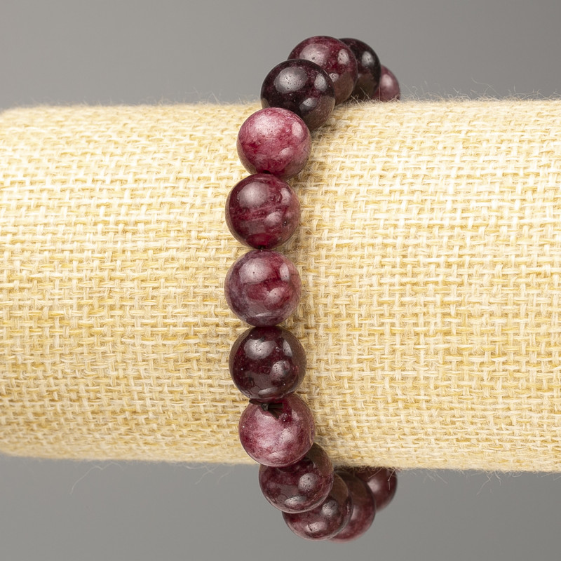 Náramek z turmalínu s hladkými korálkami, průměr 10 mm, délka 18 cm (elastický)