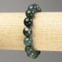 Náramek ze zeleného jaspisu, hladké korálky, průměr 12 mm, délka 18 cm (elastický)
