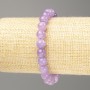 Náramek ametyst (umělý tonovaný křemen) hladká kulička, průměr 8 mm ±, délka 18 cm (elastický)