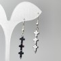 Náušnice z hematitu – kříže, průměr 6,5×26 mm, délka 47 mm