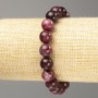 Náramek z granátu, přírodní kámen, hladké korálky, průměr 10 mm ±, délka 18 cm (elastický)