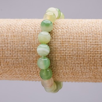 Náramek z achátu na gumičce, hladká kulička 10 mm