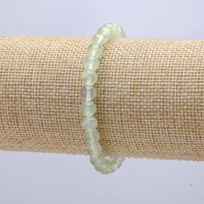 Náramek na gumičce z prenitu – hladká korálka, průměr 6 mm, délka 18 cm +