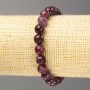 Náramek z rubelitu turmalínu, přírodní kámen, facetovaná kulička, průměr 8 mm, délka 18 cm (elastický)