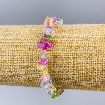 Náramek Assorti z drobných úlomků přírodního kamene, průměr 8×4 mm, délka 18 cm (elastický)