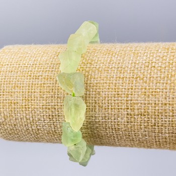 Náramek z nefritu nezpracovaný, přírodní kámen, fasetované korálky o průměru cca 10 × 13 mm, délka 18 cm (elastický)