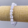 Náramek z modrého achátu z přírodního kamene, brusované korálky, průměr 10×8 mm, obvod 18 cm ± (elastický)