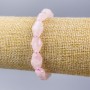 Náramek z růžového křemene, víceúhelníkové korálky, průměr 15×10 mm, délka 18 cm (elastický)