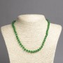 Náhrdelník z přírodního chrysoprasu – hladké kuličky, průměr cca 6 mm, délka cca 45 cm