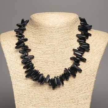 Náhrdelník z aventurínu Noc Káhiry jehlička, průměr 20×6 mm, délka 48 cm +