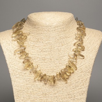 Náhrdelník z přírodních kamenů vínový křemen «jehla», průměr 20×7 mm, délka 48 cm +