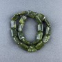 Korálky jadeitu z přírodního kamene, obdélníkové, rozměry 13×18×6 mm, dírka 5 mm, délka cca 40 cm na vlasové šňůře