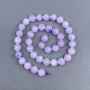 Korálky levandulového ametystu, brusované kuličky z přírodního kamene, průměr 10 mm ±, na niti, délka 40 cm+