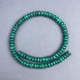 Korálky z malachitu, přírodní kámen, rondel, průměr 10×5 mm ± na niti, délka 40 cm ±