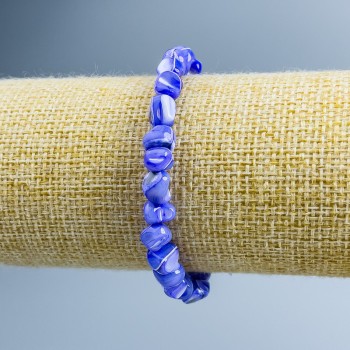 Náramek z fialové perleti, broušené korálky, průměr 8×6 mm, délka 18 cm (elastický)