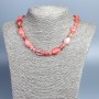Náhrdelník z chalcedonu, přírodní kámen, oválné kameny o rozměrech 18×12 mm ±, rondely 8×5 mm ±, délka 46 cm ±