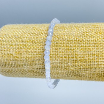 Браслет Агат (блакитний Халцедон) гранований кубик, діаметр 4х4мм+-, довжина 18см (стрейч)