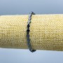 Náramek hematitový s křížem, průměr 6×4 mm, délka 18 cm (elastický)