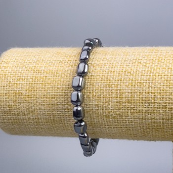 Náramek z hematitu – barilové korálky, průměr 8×7×5 mm, délka 18 cm (elastický)