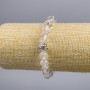 Náramek z horského křišťálu se vsadkou 'Růže', hladká kulička, průměr cca 8 mm, délka 18 cm, strečový