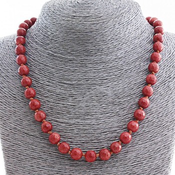 Náhrdelník z aventurínu (syntetický) „Zlatý písek“, brusovaná korálka 10 mm, délka 50 cm