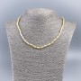 Náhrdelník z přírodní béžové perleti, cylindrické korálky, průměr 4×8 mm, délka 50 cm