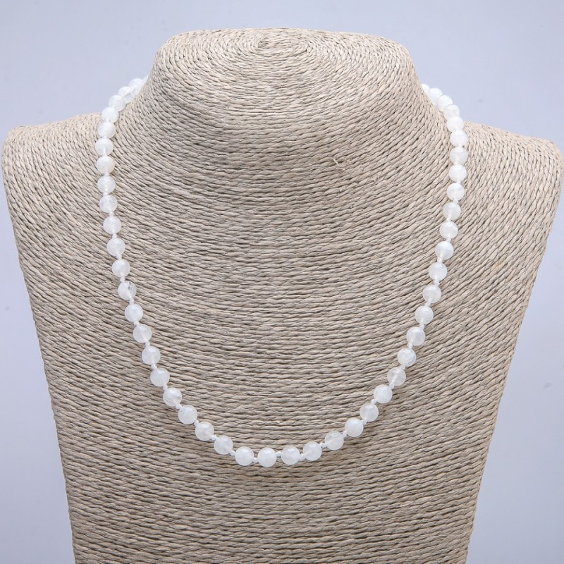 Намисто з натурального каменю Адуляр гладка кулька, діаметр 8мм, довжина 45см +