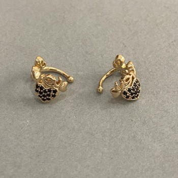Kaf Xuping Pozlacené 18K černé štrasové kameny 'Láska' 10 × 8 mm +