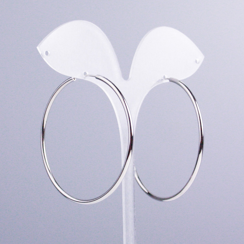 Náušnice Xuping kroužky Rhodium, tloušťka 2 mm, průměr 53 mm