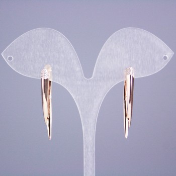 Náušnice Xuping pozlacené 18K se bílými štrasovými kameny, délka 33 mm+