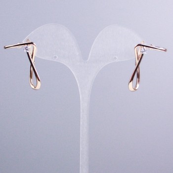 Náušnice Xuping pozlacení 18K s bílými kameny 34×22 mm+