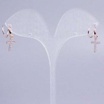 Kaf Xuping 18K pozlacení, bílé krystaly, křížek, délka 20 mm +