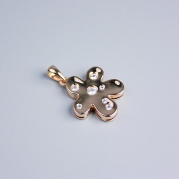 Přívěsek Xuping 18K pozlacení – Květina s bílými krystaly, průměr 19×18 mm+