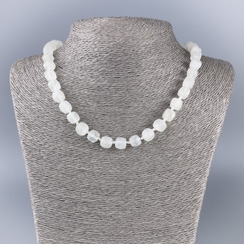 Náhrdelník z horského křišťálu, broušený kubický kámen, průměr 9×9 mm, délka 50 cm