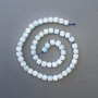 Korálky akvamarín – přírodní kámen, broušené kubické, průměr 7×7 mm ±, délka 39 cm ± na niti