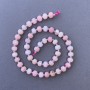 Korálky z růžového opálu, přírodní kámen, brusovaný rondel na niti, průměr 7,5×6 mm (+/-), délka 39 cm (+/-), s rokajly 3×2 mm (+/-)