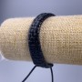 Náramek, délka 18–25 cm, tloušťka 12 mm, ekokůže, černá, na stažení