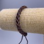 Náramek, délka 18–25 cm, tloušťka 7 mm, ekokůže, barva hnědá, na stažení