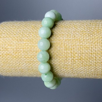 Náramek z amazonitu, přírodní kámen, hladké korálky, průměr 10,5 mm, délka 18 cm (elastický)