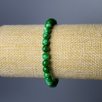 Náramek z chrysoprasu (umělý akryl) hladká korálka, průměr 6,5 mm, délka 18 cm (elastický)